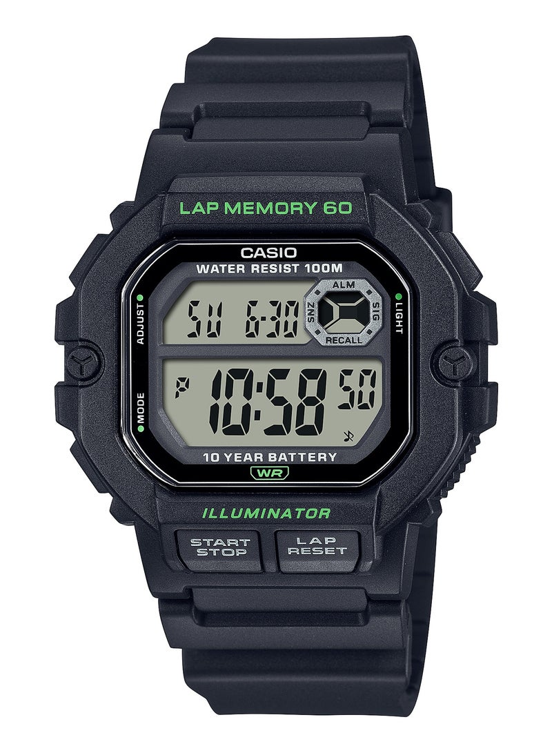 كاسيو ساعة كاسيو شوك الرقمية للرجال WS-1400H-1AV بسوار من الراتنج الأسود للرجال - Image 1